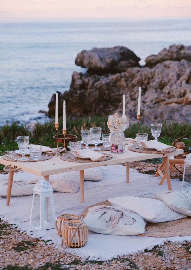 luxury picnic vista mare per proposta di matrimonio