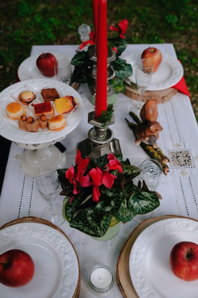 allestimento luxury picnic a tema Biancaneve